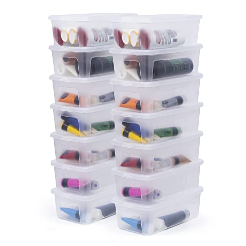 Iris Ohyama Vielseitige Aufbewahrungsboxen, 5L, 20er-Set, Transparent, Deckel leicht schließbar, Stapelbar, Plastik, Für Schrank, Regale, Klassenzimmer, Organisation, Kunstbedarf, Schuhe, MCB-5 von Iris Ohyama