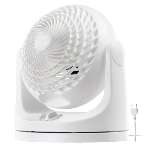 Woozoo, Leiser, leistungsstarker & tragbarer Tischventilator, 23m², Reichweite 15m, Oszillation, Vertikale Neigung, Zimmer - Woozoo PCF-MKM18 - Weiß von Iris Ohyama