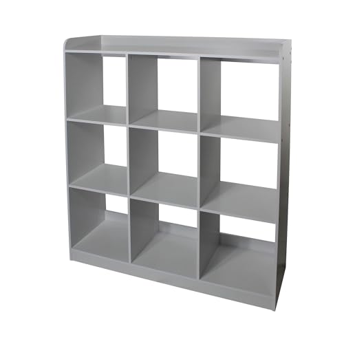 Iris Ohyama, Kindermöbel, Bücherregal, Spielzeugorganizer, 9 feste Regale, Multifunktional, Design, Kinderkrippe, Zimmer, Schule - Kids cube shelf KCX-9 - Grau von Iris Ohyama