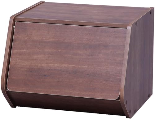 Iris Ohyama, Regal, AufbewahrungsBoxen aus Holz, , Offene Nische mit Tür, Vielseitig, Büro, Schlafzimmer, Wohnzimmer, Braun von Iris Ohyama