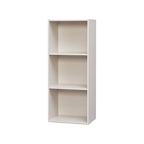 Iris Ohyama, Möbel, 3 Regale zur Aufbewahrung im Büro, Bibliothek, Stabil, Großes Fassungsvermögen, Multifunktional, Stabil, Schlafzimmer, Wohnzimmer - Office Basic Rack CX-3FN - Eiche weiß von Iris Ohyama