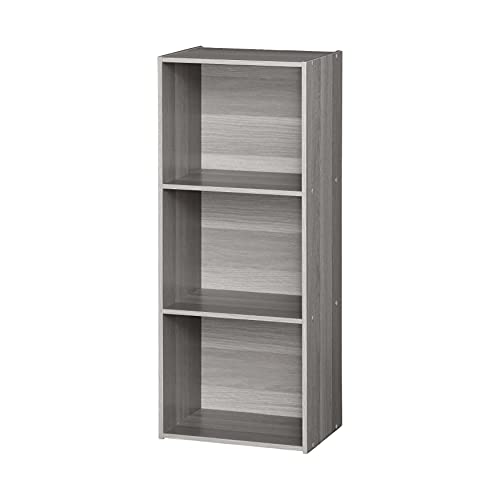 Iris Ohyama, Möbel, 3 Regalböden zur Aufbewahrung im Büro, Bibliothek, Stabil, Großes Fassungsvermögen, Multifunktional, Stabil, Schlafzimmer, Wohnzimmer - Office Basic Rack CX-3FN - Graue Eiche von Iris Ohyama