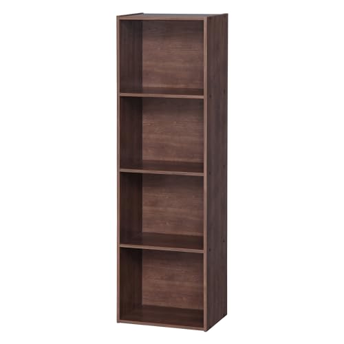 Iris Ohyama, Möbel, 4 Regalböden zur Aufbewahrung im Büro, Bibliothek, Stabil, Großes Fassungsvermögen, Multifunktional, Stabil, Schlafzimmer, Wohnzimmer - Office Basic Rack CX-4FN - Braun von Iris Ohyama