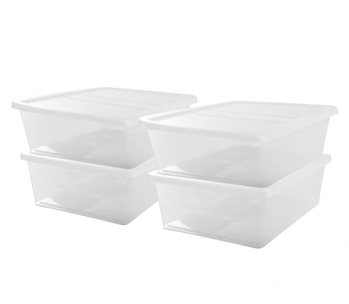 Iris Ohyama, Set aus 4 Aufbewahrungsboxen mit Deckel NCB-28-4x 28 L - L54 x B39.5 x H17 cm - Transparent Iris Ohyama, Set aus 4 Aufbewahrungsboxen mit Deckel NCB-28-4x 28 L - L54 x B39.5 x H17 cm - Transparent von Iris Ohyama