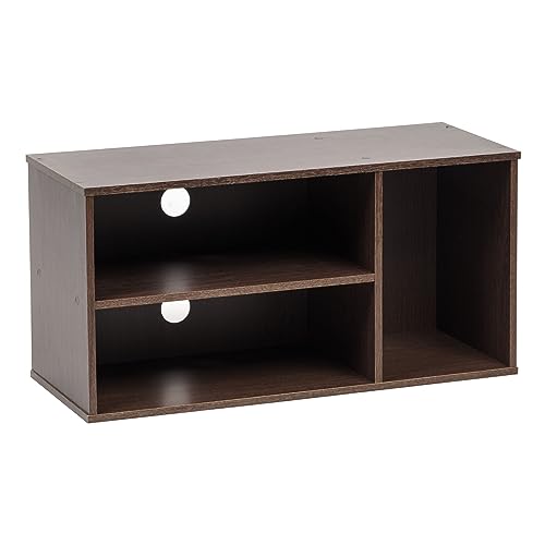 Iris Ohyama, TV-Möbel, TV-Schrank, TV-Bank für Bildschirme bis zu 43 Zoll, Wohnzimmertisch, 3 Regale, Kabelauslass, Modern, Büro, Schlafzimmer, Wohnzimmer - Module Shelf MDB-3S - Braun von Iris Ohyama