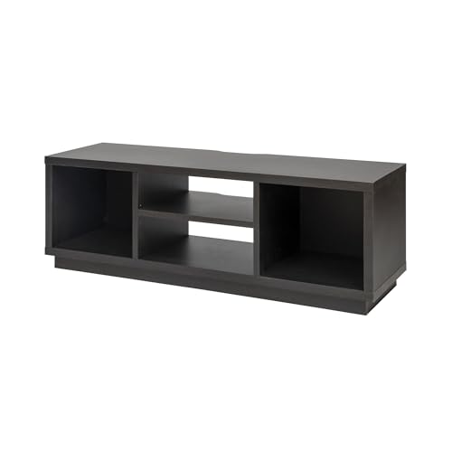 Iris Ohyama, TV-Möbel, TV-Schrank, TV-Bank, TV-Halterung für Bildschirme bis zu 55 Zoll, 4 Regale, Kabelauslass, Schlafzimmer, Wohnzimmer - TV Cabinet Standard OTS-125S - Schwarze Eiche von Iris Ohyama