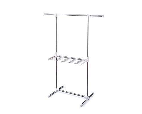 Iris Ohyama, Wäscheständer, Trockengestell, Breite 78-120 cm, Höhe 90-150 cm, Zuhause - Easy assembly Clothes Rack H-78SH - Weiß von Iris Ohyama