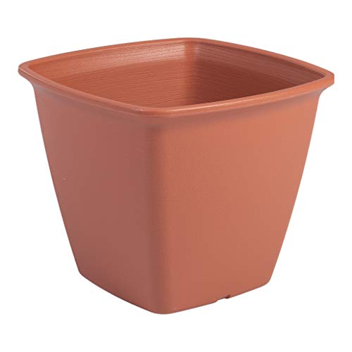 Iris Ohyama, Pflanzentopf, Viereckige Pflanzgefäße mit Wasserableitung/Speichersystem für die Gartenarbeit - Square Plant Pot 300, Braun von Iris Ohyama