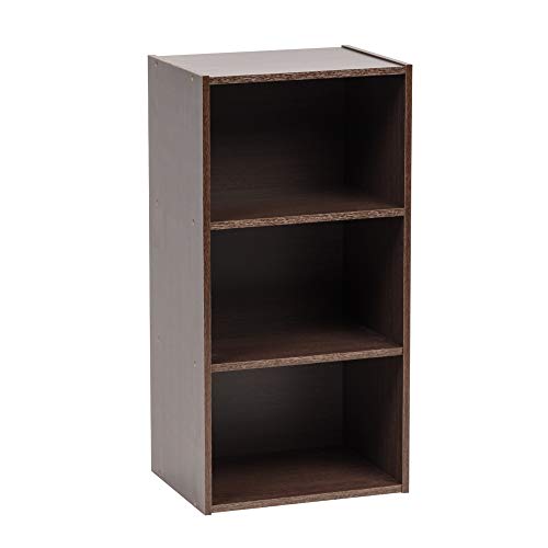 Iris Ohyama, Bibliothek, Möbel, Aufbewahrungsregal, Beistellmöbel, 3 Regale, Design, Horizontale & vertikale Anordnung, Büro, Schlafzimmer, Wohnzimmer - Module Shelf MDB-3 - Braun von Iris Ohyama