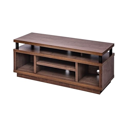 Iris Ohyama, Lowboard, Fernsehtisch, TV-Bank, TV-Halterung für Bildschirme bis zu 43 Zoll, 5 Regale, Kabelauslass, Zeitgenössisch, Schlafzimmer, Wohnzimmer - TV Cabinet Middle OTS-100M - Braun von Iris Ohyama