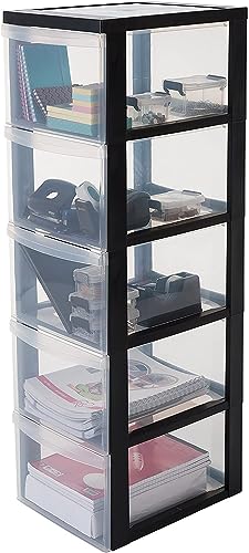 Iris Ohyama Kunststoff-Schubladenbox mit Rollen, 5 tiefen Schubladen, Schwarz, Griffe zum Ziehen, Für Schlafzimmer, Bad, Schule & Büro, BPA-frei, Schubladenschrank, Rollcontainer, A4 Drawer, DC-305 Iris Ohyama Kunststoff-Schubladenbox mit Rollen, 5 tiefen Schubladen, Schwarz, Griffe zum Ziehen, Für Schlafzimmer, Bad, Schule & Büro, BPA-frei, Schubladenschrank, Rollcontainer, A4 Drawer, DC-305 von Iris Ohyama