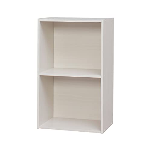 Iris Ohyama, Möbel, 2 Regalböden zur Aufbewahrung im Büro, Bibliothek, Stabil, Großes Fassungsvermögen, Multifunktional, Stabil, Schlafzimmer, Wohnzimmer - Office Basic Rack CX-2FN - Eiche weiß von Iris Ohyama