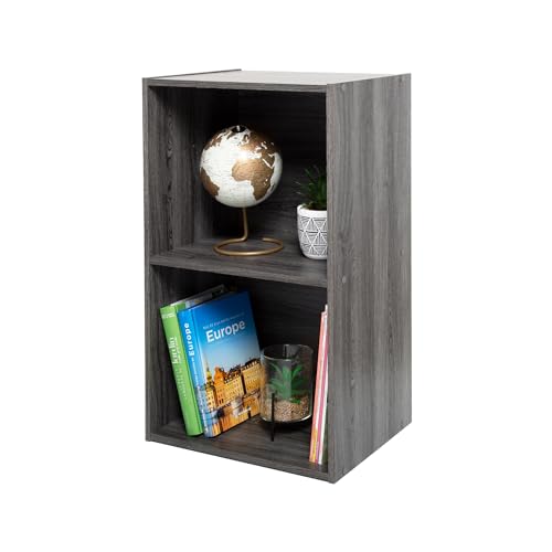 Iris Ohyama, Möbel, 2 Büroregale, Bibliothek, Stabil, Großes Fassungsvermögen, Multifunktional, Schlafzimmer, Wohnzimmer - Office Basic Rack CX-2FN - Eiche Grau von Iris Ohyama
