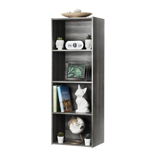 Iris Ohyama, Aufbewahrungsmöbel, Bücherregal, 4 feste Regale, Design, Multifunktional, Büro, Eingang, Schlafzimmer, Wohnzimmer - Basic Storage Shelf CX-4 - Graue Eiche von Iris Ohyama