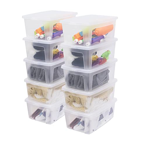 Iris Ohyama Vielseitige Aufbewahrungsboxen, 11L, 10er-Set, Transparent, Deckel leicht schließbar, Stapelbar, Plastik, Für Schrank, Regale, Klassenzimmer, Organisation, Kunstbedarf, Schuhe, MCB-11 Iris Ohyama Vielseitige Aufbewahrungsboxen, 11L, 10er-Set, Transparent, Deckel leicht schließbar, Stapelbar, Plastik, Für Schrank, Regale, Klassenzimmer, Organisation, Kunstbedarf, Schuhe, MCB-11 von Iris Ohyama