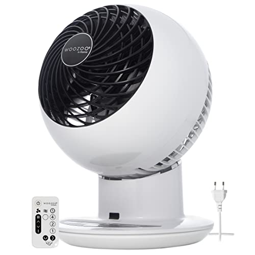 Woozoo, Ultra-starker, leiser & tragbarer Tischventilator, 30m², Reichweite 25m, Multidirektionale Oszillation, Fernbedienung, Timer, Wohnzimmer - Woozoo PCF-SC15T - Weiß von Iris Ohyama