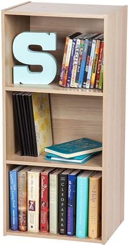 Iris Ohyama, Aufbewahrungsmöbel, Bücherregal, 3 feste Regale, Design, Multifunktional, Büro, Eingang, Schlafzimmer, Wohnzimmer - Basic Storage Shelf CX-3 - Hellbraun von Iris Ohyama