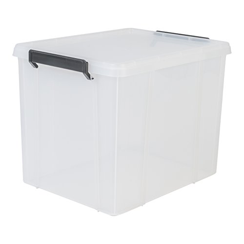 Iris Ohyama, Aufbewahrungsbox aus Kunststoff, 38 l Büro-Aufbewahrungsbox, BPA-frei, MBX-38, transparent, stapelbar, Verschlussclips ? B45 x T35 x H34,5 cm von Iris Ohyama