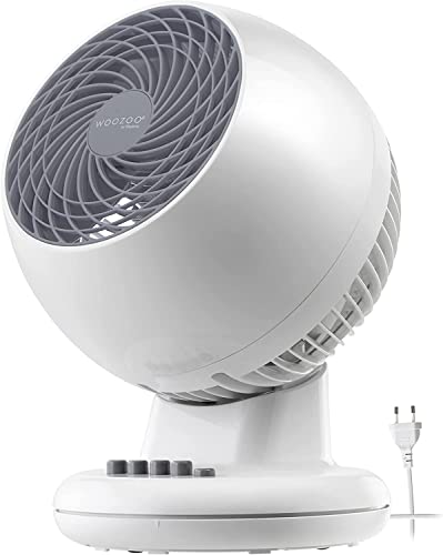 Woozoo, Leiser, leistungsstarker & tragbarer Tischventilator, 13m², Reichweite 12m, Oszillation, Vertikale Neigung, Büro - Woozoo PCF-M15 - Weiß von Iris Ohyama