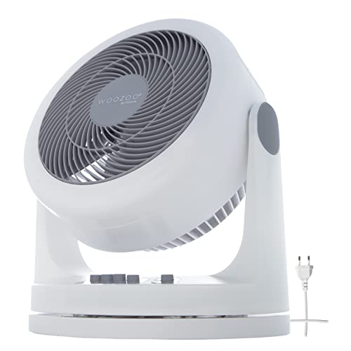 Woozoo, Leiser, leistungsstarker & tragbarer Tischventilator, 33m², Reichweite 13m, Oszillation, Vertikale Neigung, Wohnzimmer - Woozoo PCF-HM23 - Weiß von Iris Ohyama