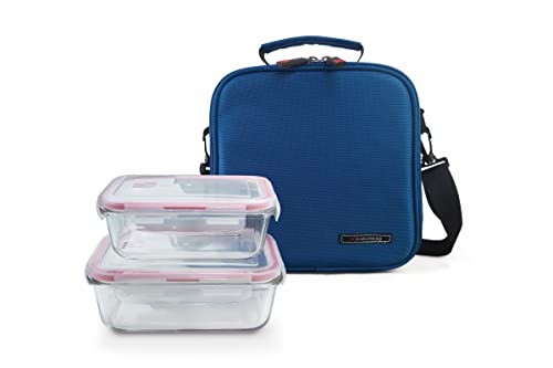 Lunch Bag Blue + Hermeticos Glistal 570 Y 840 ml von Iris Barcelona