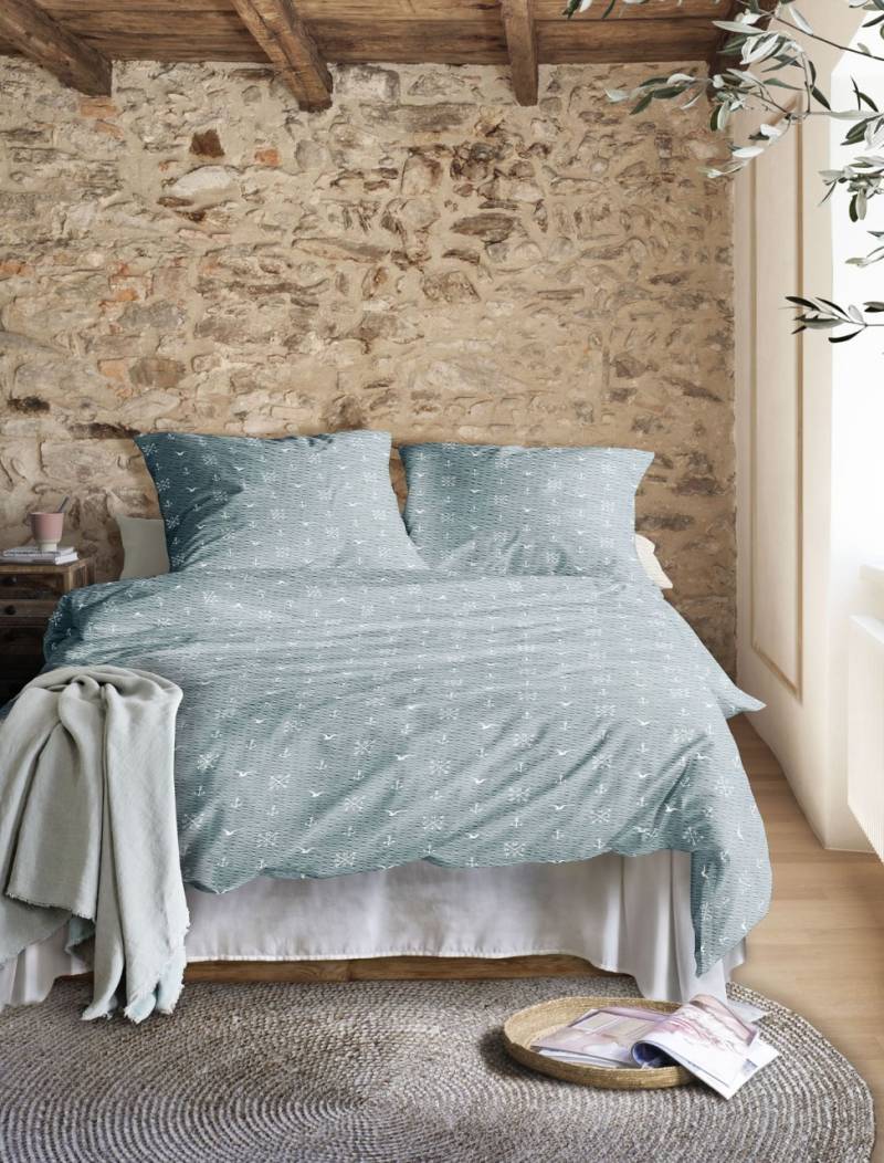 Irisette Easy Soft-Seersucker Bettwäsche 155x220 Möve Anker Maritim jade 8603-20 von Irisette GmbH & Co. KG