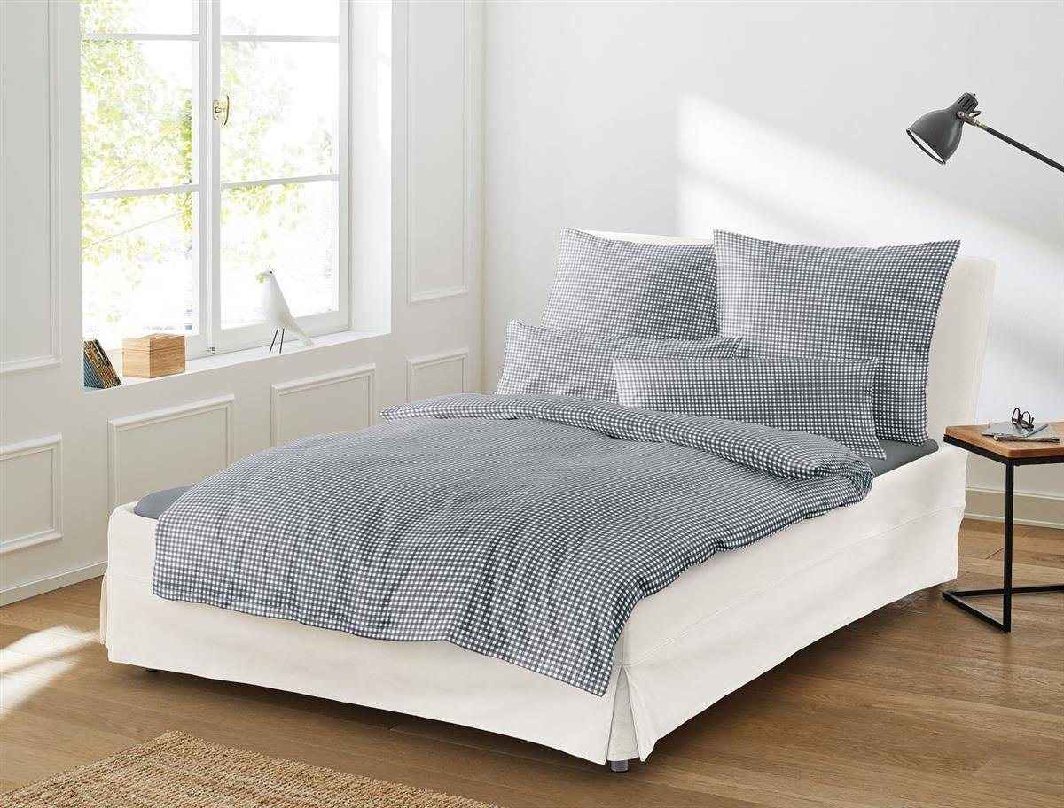 Irisette Bettwäsche Mako-Satin Bettwäsche Set uni Twist 135 x 200 cm bunt, Bettbezug Kopfkissenbezug Set kuschelig weich hochwertig von Irisette