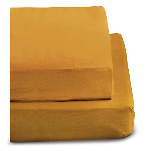 Irisette 0006_41_148137 Merkur, Biber-Spannbetttuch, 100 x 200 cm, gold von Irisette