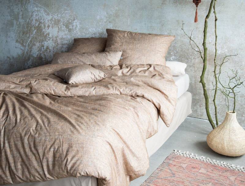 Irisette Bettwäsche Flausch-Cotton Bettwäsche Set Mink 8835 155 x 200 cm braun, Bettbezug Kopfkissenbezug Set kuschelig weich hochwertig von Irisette