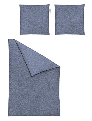 Irisette Essential Mako-Satin Bettwäsche Carla blau, 1 Bettbezug 155 x 220 cm + 1 Kissenbezug 80 x 80 cm von Irisette Essential