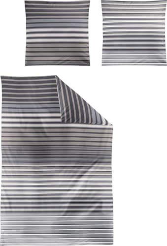Irisette Bettwäsche Tencel™ Lyocell grau Größe 1x 155x220 cm + 1x 80x80 cm von Irisette