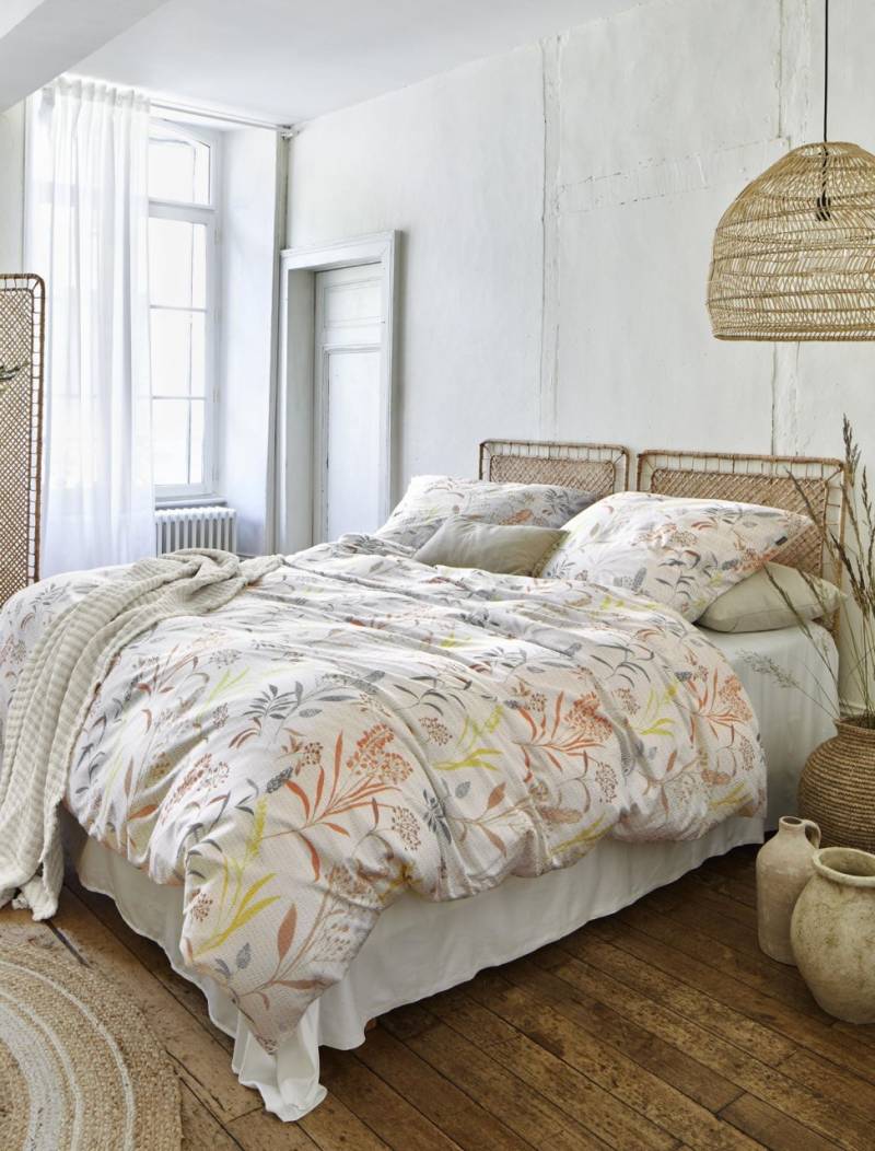 Irisette Easy Soft-Seersucker Bettwäsche 155x220 Gräser Blumen orange beige 8... von Irisette GmbH & Co. KG