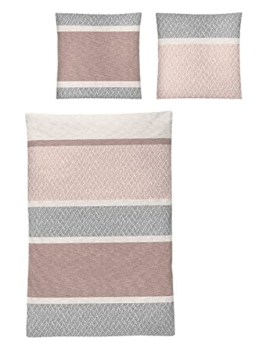 Irisette Edel-Feinbiber Bettwäsche Set Bettwäsche 2 teilig Bettbezug 135 x 200 cm Kopfkissenbezug 80 x 80 cm Feel 8306-21 rosa von Irisette