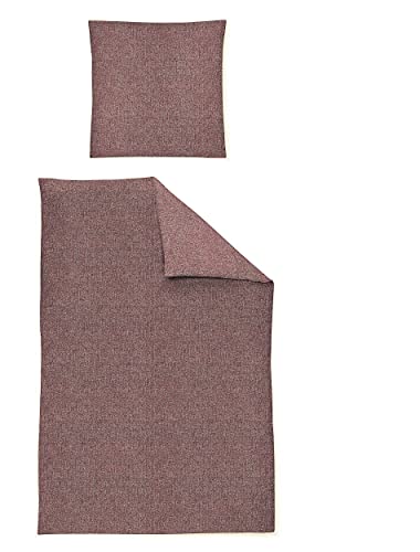Irisette Flausch-Cotton Bettwäsche Set Mink 8835 Mauve 135 x 200 cm + 1 x Kissenbezug 80 x 80 cm von Irisette