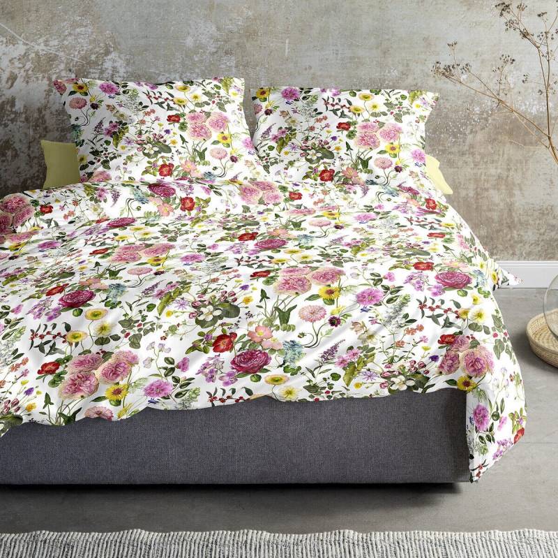 Irisette Glamour Mako-Satin Bettwäsche 155x220 Romantik Blumen rosa bunt 8885-10 von Irisette GmbH & Co. KG
