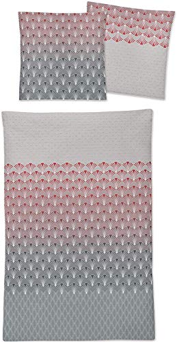 Irisette Mako-Satin Bettwäsche Set Bettwäsche 2 teilig Bettbezug 135 x 200 cm Kopfkissenbezug 80 x 80 cm EOS 8293-60 rot von Irisette