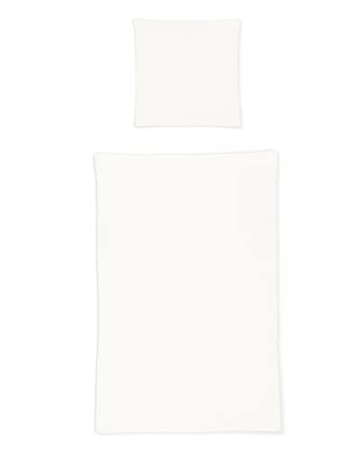 Irisette Seersucker Bettwäsche-Garnitur Bianca Easy 8726 Farbe weiss-10 Größe 135x200 + 80x80 cm von Irisette