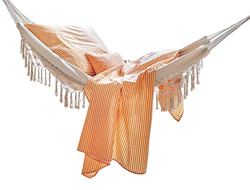 Irisette Sommer-Set 2-TLG. Renforcé orange-weiß Größe 80x80 cm / 150x220 cm von Irisette