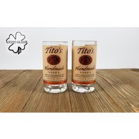 Wodka-Schnapsgläser Aus Recycelten Tito's Miniaturflaschen von IrishGlass