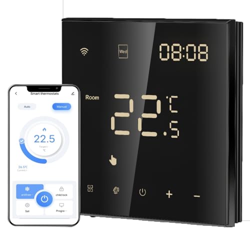 Irishom 2023 WiFi Thermostat Raumthermostat Elektrische Fußbodenheizung Wchentlich Programmierbar Einstellbare Helligkeit Kompatibel mit der App tuya 16A von Irishom