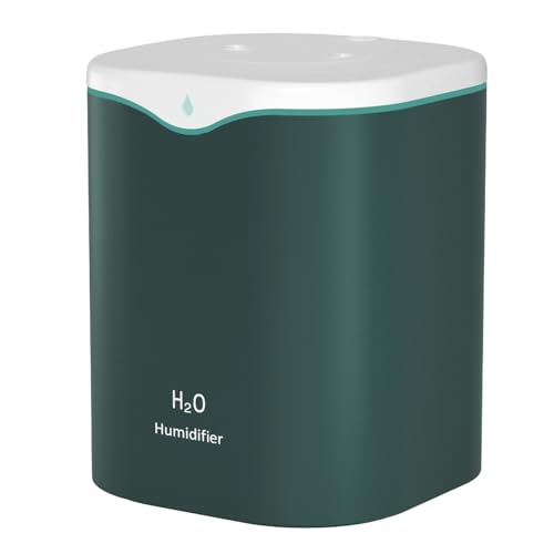 Irishom 2L Double Spray Humidifiers with LED light Cool Mist Auto Shut-Off Humidifier Portable Desk Humidifiers for Bedroom Home Room (Grün) von Irishom