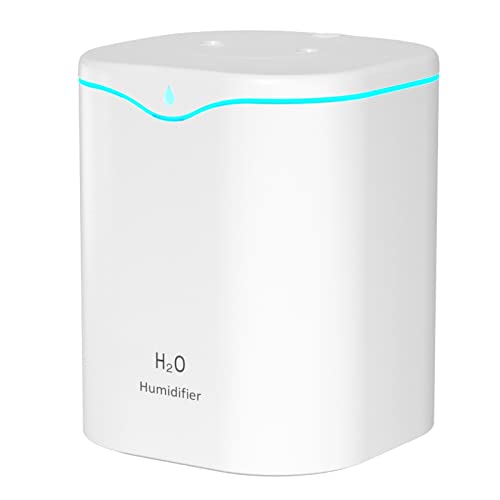 Irishom 2L Double Spray Humidifiers with LED light Cool Mist Auto Shut-Off Humidifier Portable Desk Humidifiers for Bedroom Home Room (Weiß) von Irishom