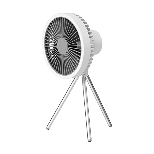 Irishom Camping Ventilator mit Licht 10000mAh Tischventilator mit Stativ, USB Ventilator mit 3 Geschwindigkeit & 3 Helligkeit für Outdoor Camping Büro Hause von Irishom