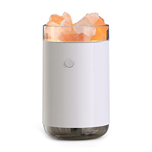 Irishom Luftbefeuchter Aroma Diffuser Salzstein Lampe 260ml USB Salzkristalllampe Duftöldiffuser mit Licht für Schlafzimmer Büro von Irishom