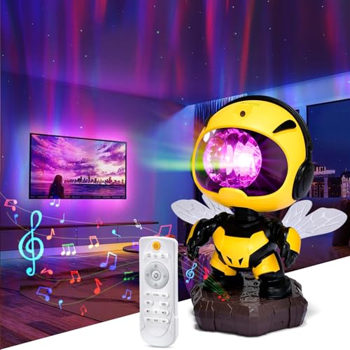 Irishom Nachtlicht Stern Projektor Biene Mecha Form Projektor Atmosphärenlampe mit Fernbedienung Einstellbare Projektionswinkel 2 Timing Modi für Home Schlafzimmer Irishom Nachtlicht Stern Projektor Biene Mecha Form Projektor Atmosphärenlampe mit Fernbedienung Einstellbare Projektionswinkel 2 Timing Modi für Home Schlafzimmer von Irishom
