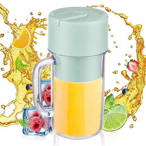 Irishom Portable Blender for Shakes and Smoothies 340ml Mini Blender with Handle 6 Blades Waterproof USB Type-C Rechargeable Personal Blender for Home Kitchen Office Travel Outdoor (Green) von Irishom