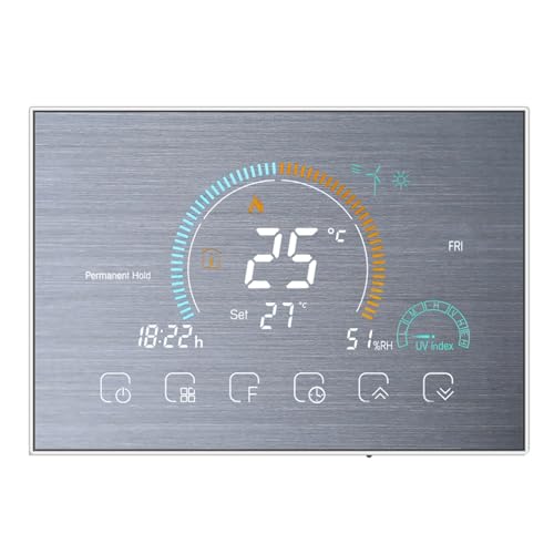 Irishom WiFi Raumthermostat für Gaskessel Thermostat mit 4,8 Zoll LCD-Bildschirm 5+1+1 Programmierbar Wandthermostat Kompatibel mit Alexa Google Home von Irishom
