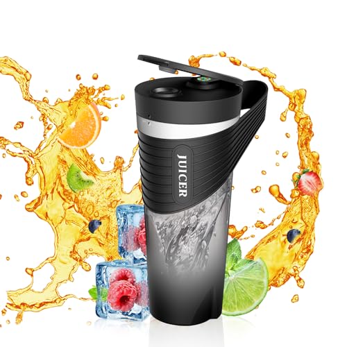 Tragbarer Mixer für Smoothies und Smoothies 4000 mAh Type-C 460 ml wiederaufladbarer persönlicher Mixer mit 6 scharfen Klingen Leistungsstarker 22000 U/m Entsafterbecher von Irishom