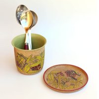 Blätter Und Bündel Besteck Abtropffläche, Handbemalt Utensil Tontopf, Versandfertig von IritPottery