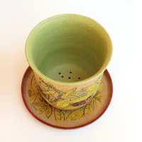 Blätter Und Bündel Malerei Besteck Abtropffläche, Keramikbesteck Handbemalt, Utenstil Besteckhalter, Löffel Gabel Aufbewahrungshalter, Versandfertig von IritPottery